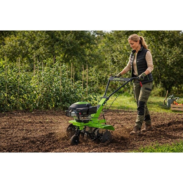 VITO - Motobineuse thermique 5CV 149Cm3 Largeur de Travail 630mm Fraise Ø260mm - Motoculteur à Essence 4T Labourer Jardin Potager VITO - large