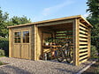HABITAT ET JARDIN - Abri de jardin bois avec appentis "Aureval" - 11m² - 2.24 x 5.01 x 2.07 m - 28 mm - vignette
