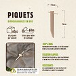 KZ GARDEN - Kit Toile de paillage Papier Kraft 0.9 x 20m + 60 Piquets Bois fixation Paillage Autodégradable Anti mauvaises herbes Jardin - vignette