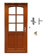GD MENUISERIES - Porte d'entrée Bois Vitrée Agatha, H215 x L80 cm Côte Tableau p.Gauche (Poignée, Barillet ref N158RPL -IN158RCI) - vignette