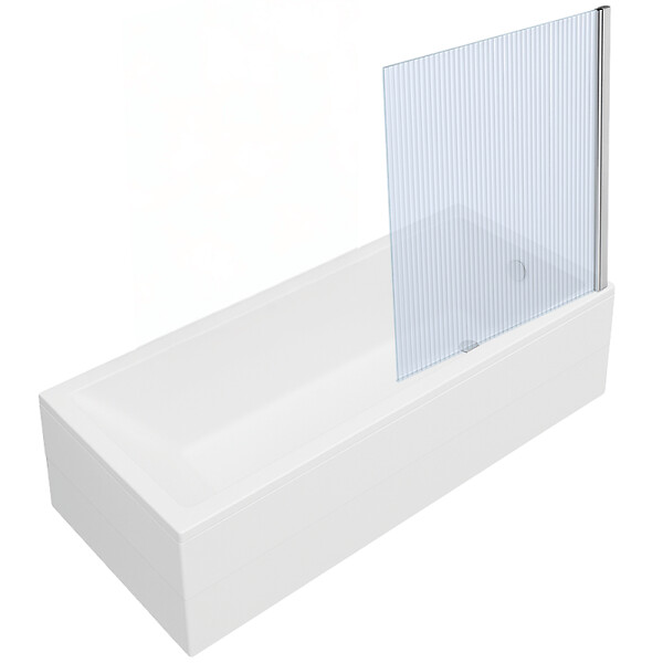 VITRA - Baignoire rectangulaire VitrA Neon 170x75cm + Pare bain droit AURYS Raywall chromé profilé droite - large