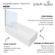 VITRA - Baignoire rectangulaire VitrA Neon 170x75cm + Pare bain droit AURYS Raywall chromé profilé droite - vignette