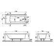 VITRA - Baignoire rectangulaire VitrA Neon 170x75cm + Pare bain droit AURYS Raywall chromé profilé droite - vignette