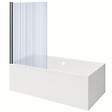 VITRA - Baignoire rectangulaire VitrA Neon 180x80cm + Pare bain gauche AURYS Raywall chromé profilé gauche - vignette