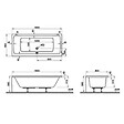 VITRA - Baignoire rectangulaire VitrA Neon 180x80cm + Pare bain gauche AURYS Raywall chromé profilé gauche - vignette