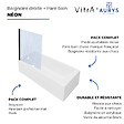 VITRA - Baignoire rectangulaire VitrA Neon 170x75cm + Pare bain gauche AURYS Raywall noir mat profilé gauche - vignette