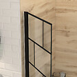 AURLANE - Pare baignoire rabattable sérigraphié 80x140 cm - Finition Noir Mat - BLOCKS SCREEN - vignette