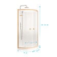 AURLANE - Cabine de Douche 1/4 de cercle 90x90x200/230cm Effet Bois et Fonds Blancs - Receveur Bas - vignette