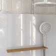 AURLANE - Cabine de Douche 1/4 de cercle 90x90x200/230cm Effet Bois et Fonds Blancs - Receveur Bas - vignette