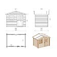 ALTANKA - Abri de jardin en bois - 6m2 - 3x2m - Ep. 28mm - Couleur: naturel - DOM472 - vignette