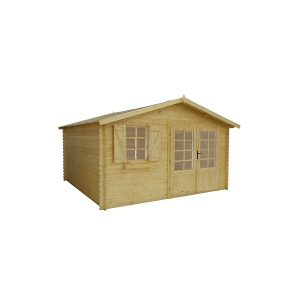 ALTANKA - Abri de jardin en bois - 16m2 - 4x4m - Ep. 28mm - Couleur: naturel - DOM130 - large