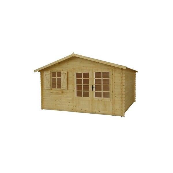 ALTANKA - Abri de jardin en bois - 16m2 - 4x4m - Ep. 28mm - Couleur: naturel - DOM130 - large