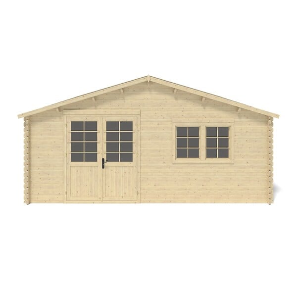 ALTANKA - Abri de jardin en bois - 36m2 - 6x6m - Ep. 40mm - Couleur: naturel - DOM749 - large