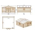ALTANKA - Abri de jardin en bois - 25m2 - 5x5m - Traité - Ep. 28mm - Couleur: marron - DOM596 - vignette