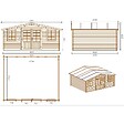 ALTANKA - Abri de jardin en bois - 20m2 - 5x4m - Traité - Ep. 28mm - Couleur: marron - DOM566 - vignette