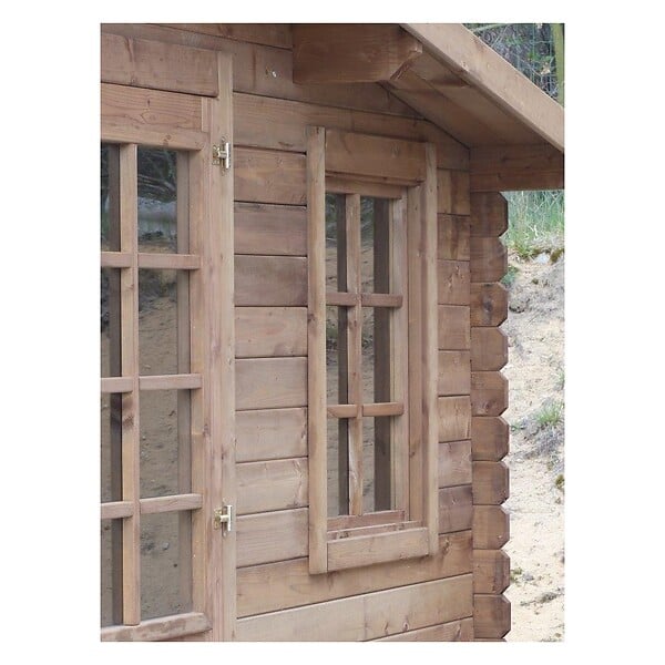 ALTANKA - Abri de jardin en bois - 20m2 - 5x4m - Traité - Ep. 28mm - Couleur: marron - DOM566 - large