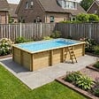 ALTANKA - Piscine hors sol en bois AQUA 7 x 3.75 - H.1.45 m, gris clair,  - BAS7308OSPU2 - vignette