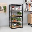 INTEC - Etagère de Rangement Noire 90 x 40 x H180cm - Rayonnage Métal Haute qualité 5 Plateaux Charges lourdes 1500kg INTEC - vignette