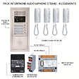 AIPHONE - Pack audio pour 4 logements encastré avec 4 combinés - Blanc - vignette