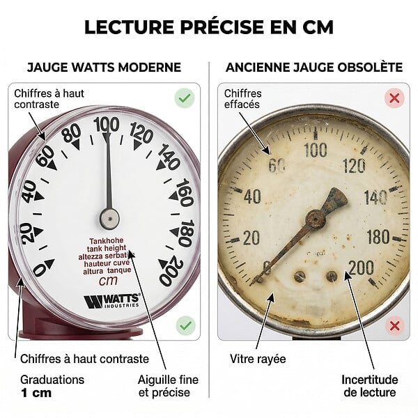 WATTS - Jauge mécanique Watts 22L0103102 Meca-M 200 V verticale 95mm WATTS - large