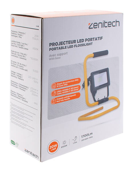 ELEXITY - Projecteur LED portable - 20W - 1600lm - Jaune - large