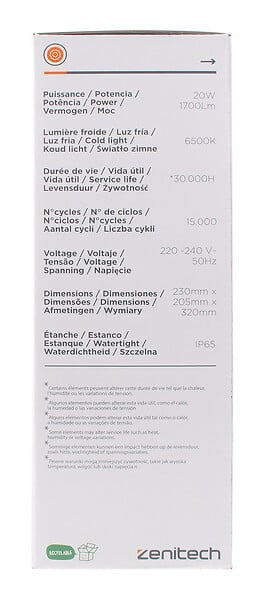 ELEXITY - Projecteur LED portable - 20W - 1600lm - Jaune - large