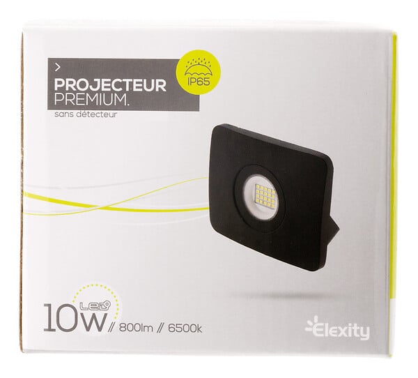 ELEXITY - Projecteur mural LED - Métal - Noir - 10W - large
