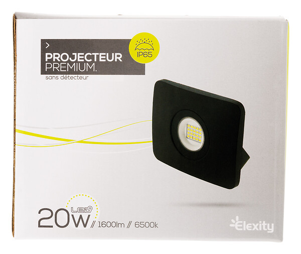 ELEXITY - Projecteur mural LED étanche IP65 1600Lm 20W noir - large