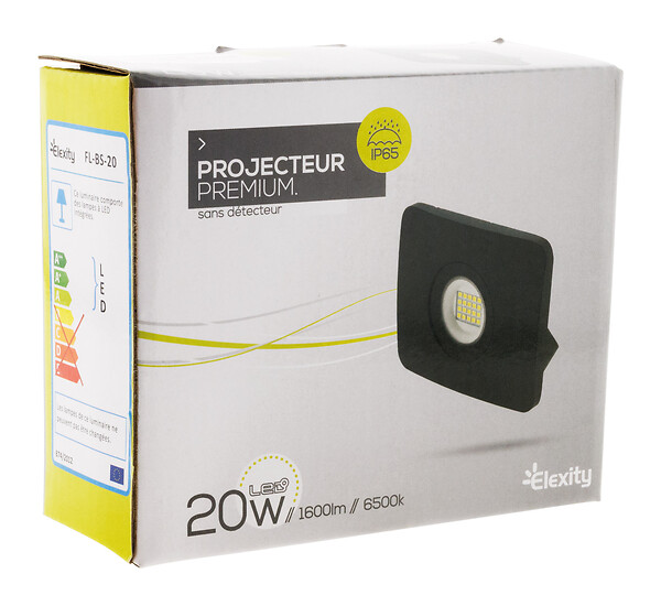 ELEXITY - Projecteur mural LED étanche IP65 1600Lm 20W noir - large