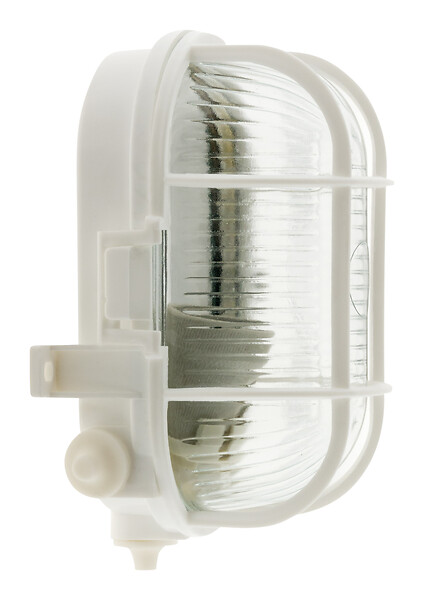 ELEXITY - Plafonnier ovale avec grille - Blanc - IP44 - large