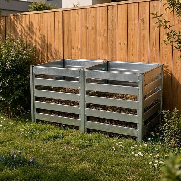 TIMBELA - Composteur + Module d’extension de Jardin Timbela M800 + M800A / 704L + 704L Composteur De Jardin En Métal - Bac à compost - large