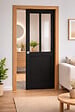 GD MENUISERIES - Porte Coulissante Atelier Noir H204 x L63 cm, Galandage, kit finition (coquille et tire doigt) - vignette
