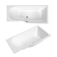 LAGUNA - 160x80 cm Beata Plus baignoire bain douche asymétrique en acrylique positionnement droite, sans pieds, blanc (BE1600PPLUS) - vignette
