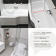 LAGUNA - 160x80 cm Laguna Beata Plus baignoire bain/douche asymétrique avec pieds, acrylique, droite, blanc (BE1600PPLUS-SET) - vignette