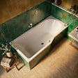 LAGUNA - 160x80 cm Beata Plus baignoire bain douche asymétrique acrylique positionnement gauche, sans pieds, blanc (BE1600LPLUS) - vignette