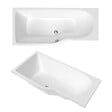 LAGUNA - 160x80 cm Beata Plus baignoire bain douche asymétrique acrylique positionnement gauche, sans pieds, blanc (BE1600LPLUS) - vignette