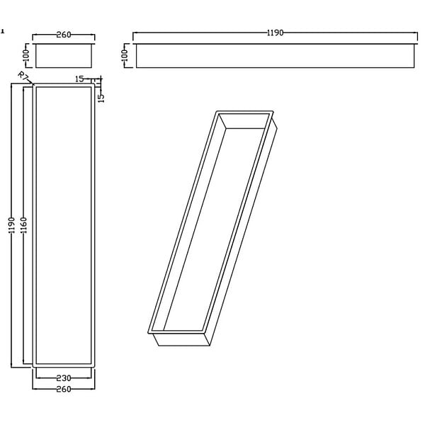 SWISS AQUA TECHNOLOGIES - Aurum Niche de Douche à encastrer, Acier Inoxydable 304, 120x28x10cm, Cuivre brossé PVD (SATAURN12128BRG) - large