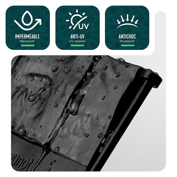 VOUNOT - Lot de 70 pcs Bordure de jardin imitation pierre facile a installer 10.7m noir - large
