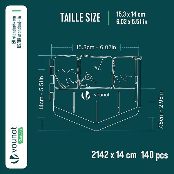 VOUNOT - Lot de 140 pcs Bordure de jardin imitation pierre facile a installer 21.4m gris - large