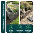 VOUNOT - Lot de 140 pcs Bordure de jardin imitation pierre facile a installer 21.4m gris - vignette