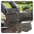 VOUNOT - Lot de 175 pcs Bordure de jardin imitation pierre facile a installer 26.7m gris - vignette