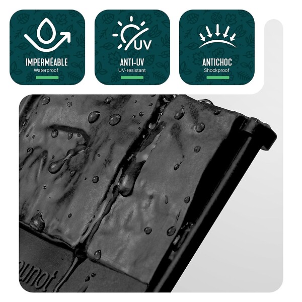 VOUNOT - Lot de 175 pcs Bordure de jardin imitation pierre facile a installer 26.7m noir - large