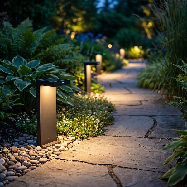 LUMISKY - Borne solaire noire en aluminium ALA MINI H40cm - large