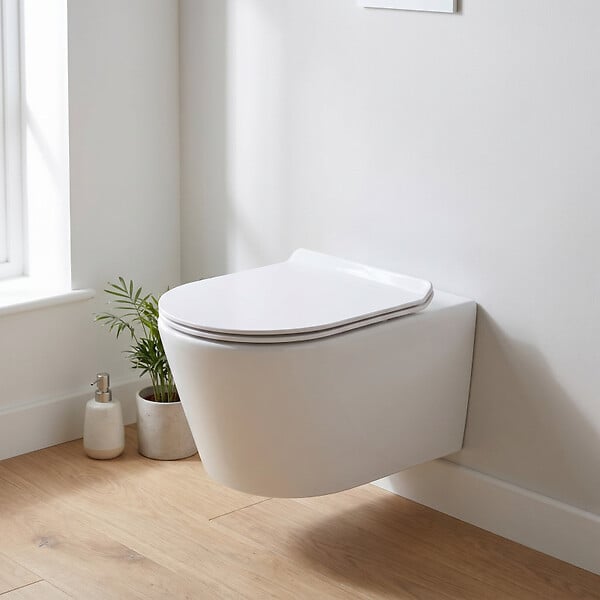 GEBERIT - Pack Bati-support Geberit 112cm + WC sans bride Swiss Aqua Technologies Brevis + Abattant ultra-fin (BREVISGEB1) - large