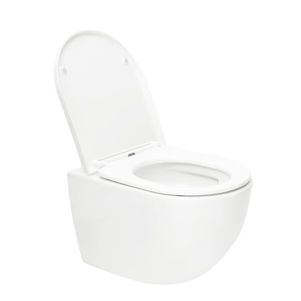 GROHE - Pack WC Bâti-support Rapid SL + WC SAT Vortex sans bride + Abattant SoftClose + Plaque chrome (RSLVORTEX1) - large