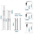HOSTRÃ–M - Echelle transformable 3 plans StablePro 3x9 marches aluminium extensible coulissante, 6 positions, hauteur travail max 6,10m, garantie 5 ans, Hostrom - vignette