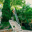 HOSTRÃ–M - Echelle transformable 3 plans StablePro 3x11 marches aluminium extensible coulissante, 6 positions, hauteur travail max 6,31m, garantie 5 ans, Hostrom - vignette