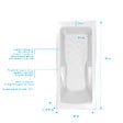 ALLIBERT - Baignoire rectangulaire 180x80x54cm avec zone de douche - Acrylique et ABS Blanc brillant - vignette