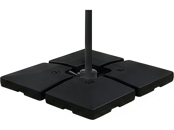 HABITAT ET JARDIN - 4 Dalles à lester pour gros parasol déporté - 4 x 3 - 104 KG - Noir - large
