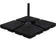HABITAT ET JARDIN - 4 Dalles à lester pour gros parasol déporté - 4 x 3 - 104 KG - Noir - vignette